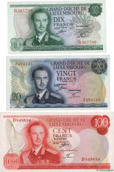 10, 20 et 100 Francs Lot LUXEMBURGO  1967 P.53a, P.54a et P.56a SC+