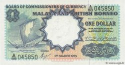 1 Dollar MALAYA e BRITISH BORNEO  1959 P.08a FDC