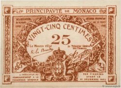25 Centimes marron MONACO  1920 P.01a SC+