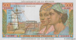 500 Francs Pointe à Pitre Épreuve ISLA DE LA REUNIóN  1960 P.51s FDC