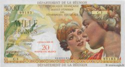 20 NF sur 1000 Francs ISOLA RIUNIONE  1967 P.55b q.FDC