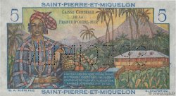 5 Francs Bougainville Spécimen SAINT PIERRE AND MIQUELON  1950 P.22s UNC-