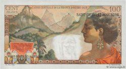 2 NF sur 100 Francs La Bourdonnais SAINT PIERRE E MIQUELON  1960 P.32 AU