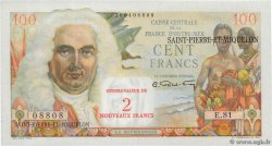 2 NF sur 100 Francs La Bourdonnais SAINT PIERRE ET MIQUELON  1960 P.32 pr.NEUF