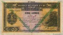 5 Livres SIRIA  1939 P.041d q.MB