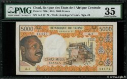 5000 Francs CHAD  1973 P.04 MBC+