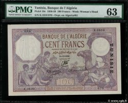 100 Francs TUNISIA  1938 P.10c q.FDC