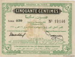 50 Centimes TUNISIA  1918 P.42 BB