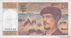 20 Francs DEBUSSY FRANCIA  1983 F.66.04W10 MBC