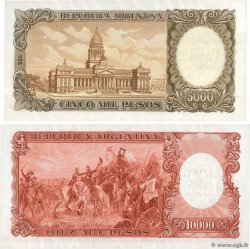 50 Pesos sur 5000 Pesos et 100 Pesos sur 10000 Pesos Lot ARGENTINA  1969 P.285 et P.286 SPL