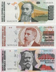 50000 au 500000 Australes Lot ARGENTINIEN  1991 P.335, P.336 et P.338 ST