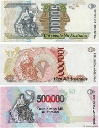 50000 au 500000 Australes Lot ARGENTINIEN  1991 P.335, P.336 et P.338 ST