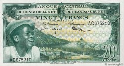 20 Francs BELGIAN CONGO  1957 P.31 AU