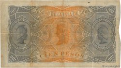 100 Pesos CUBA  1891 P.043r BC+