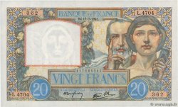 20 Francs TRAVAIL ET SCIENCE FRANCE  1941 F.12.16 AU+