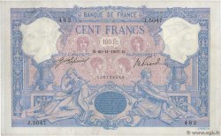 100 Francs BLEU ET ROSE FRANCE  1907 F.21.22 VF-