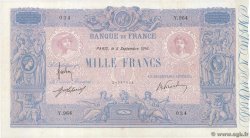 1000 Francs BLEU ET ROSE FRANCE  1916 F.36.30 VF+