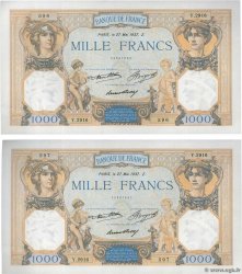 1000 Francs CÉRÈS ET MERCURE Consécutifs FRANCIA  1937 F.37.10 q.AU