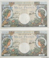 1000 Francs COMMERCE ET INDUSTRIE Consécutifs FRANCE  1944 F.39.11 AU+