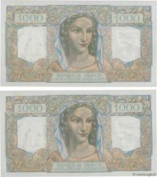 1000 Francs MINERVE ET HERCULE Consécutifs FRANCIA  1948 F.41.21 FDC