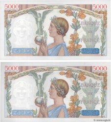 5000 Francs VICTOIRE Impression à plat Consécutifs FRANKREICH  1939 F.46.08 fST