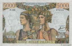 5000 Francs TERRE ET MER FRANKREICH  1953 F.48.08 fST+