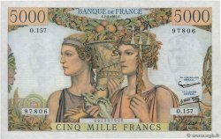 5000 Francs TERRE ET MER FRANCE  1957 F.48.13 AU
