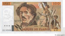 100 Francs DELACROIX modifié Fauté FRANCE  1981 F.69.05 XF