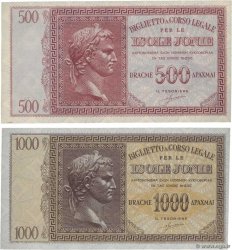 500 et 1000 Drachmes Lot GREECE  1941 P.M16a et P.M17a AU