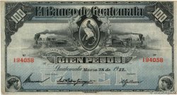 100 Pesos GUATEMALA  1912 PS.147c F