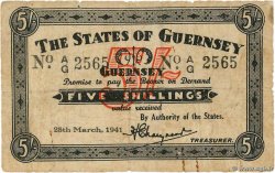 5 Shillings  GUERNSEY  1941 P.19 B