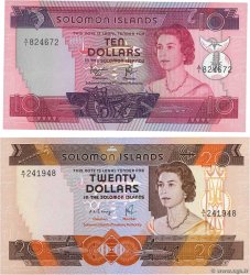10 et 20 Dollars Lot SOLOMON-INSELN  1977 P.07b et P.08a fST+