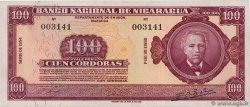 100 Cordobas NICARAGUA  1954 P.104a MBC