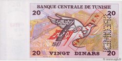 20 Dinars Spécimen TUNESIEN  1992 P.88s fST+