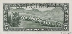 5 Dinara Spécimen YUGOSLAVIA  1943 P.035As FDC