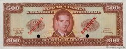 500 Dinara Spécimen YUGOSLAVIA  1943 P.035Es FDC