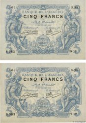 5 Francs Consécutifs ALGERIEN  1916 P.071a VZ