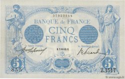 5 Francs BLEU FRANKREICH  1913 F.02.13 fVZ