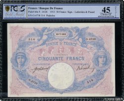 50 Francs BLEU ET ROSE FRANCIA  1913 F.14.26 EBC