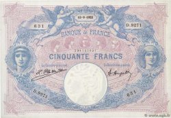 50 Francs BLEU ET ROSE FRANCE  1922 F.14.35 SUP