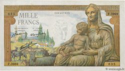 1000 Francs DÉESSE DÉMÉTER FRANCE  1943 F.40.18 VF+