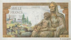 1000 Francs DÉESSE DÉMÉTER FRANCE  1943 F.40.31 VF+