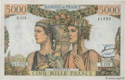 5000 Francs TERRE ET MER FRANKREICH  1952 F.48.07 VZ
