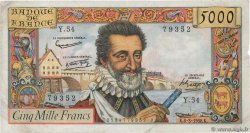 5000 Francs HENRI IV FRANCE  1958 F.49.06 TB+