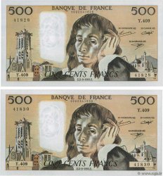 500 Francs PASCAL Lot FRANCE  1993 F.71.52 AU+