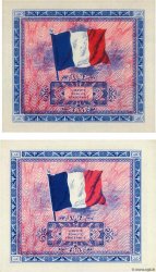 2 Francs DRAPEAU Lot FRANCE  1944 VF.16.01 et VF.16.02 UNC