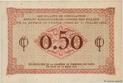 50 Centimes Petit numéro FRANCE régionalisme et divers Paris 1920 JP.097.10 SPL
