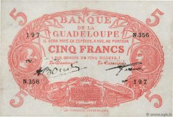 5 Francs Cabasson rouge GUADELOUPE  1945 P.07e VF