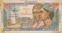 5 NF sur 500 Francs Pointe-à-Pitre GUADELOUPE  1960 P.42 pr.TB