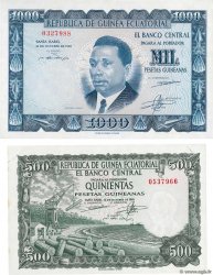 500 et 1000 Pesetas Guineanas Lot GUINEA ECUATORIAL  1969 P.02 et P.03 SC